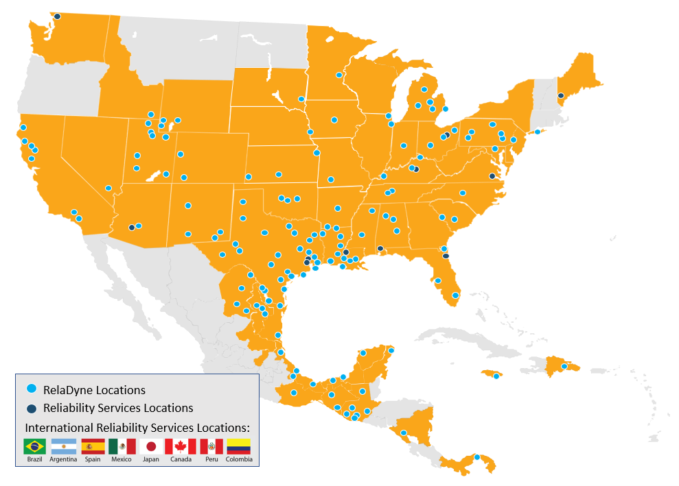 Great Lakes Lubricants (KO) Map with Dots