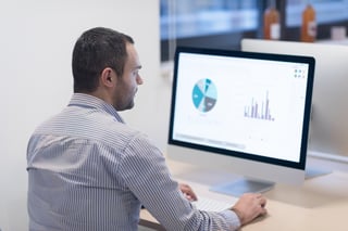 startup business, software developer working on desktop  computer at modern office